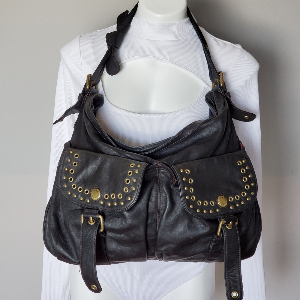 Marc Jacobs Leather Motorcycle Hobo Shoulder Bag